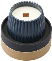 Свеча ароматическая с деревянным фитилём green tea &amp; pear blossom из коллекции edge, синий, 60 ч (75679)