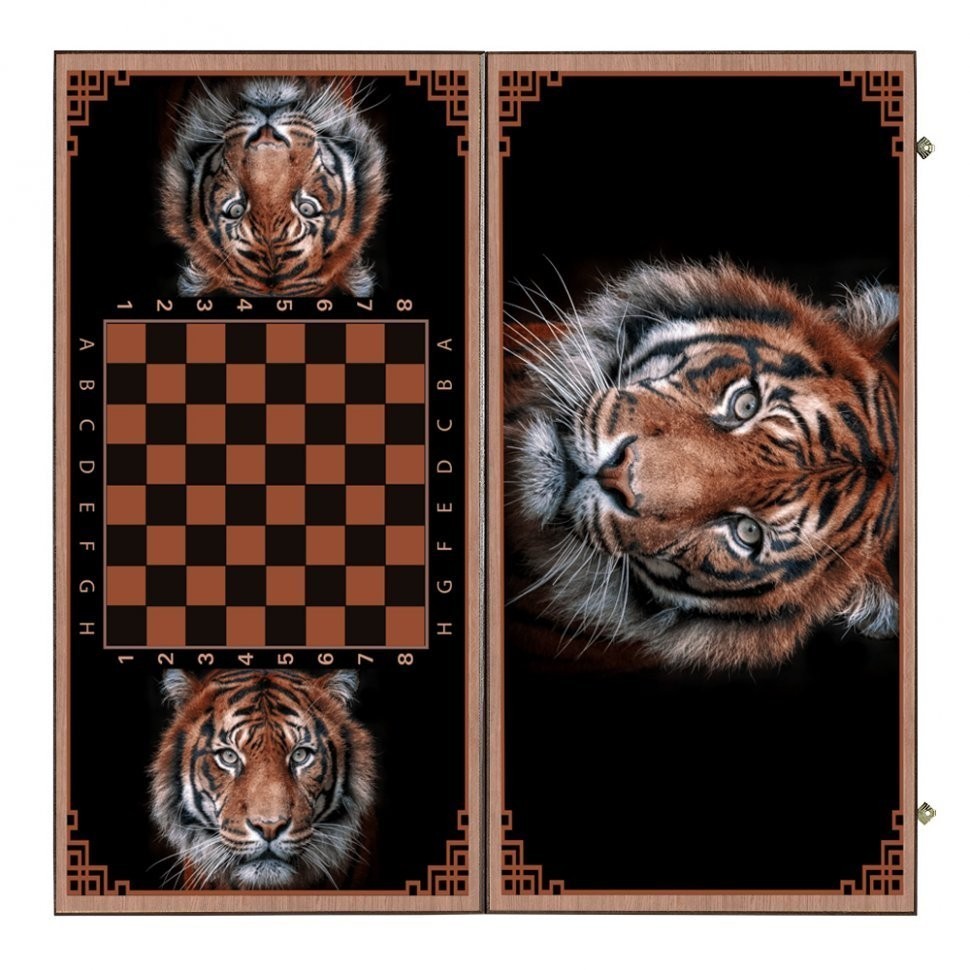 Нарды + Шашки Сирия Тигр большие (Россия, дерево, 60 см), Partida (64227)