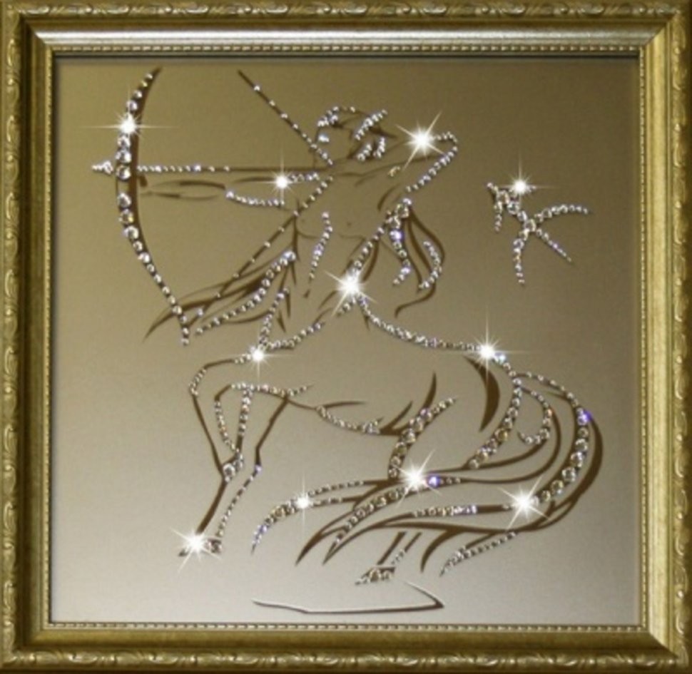 Картина Стрелец 35х35 см с кристаллами Swarovski (1135)