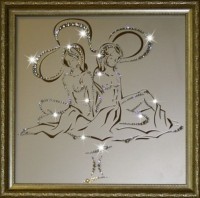 Картина Близнецы 35х35 см с кристаллами Swarovski (1128)