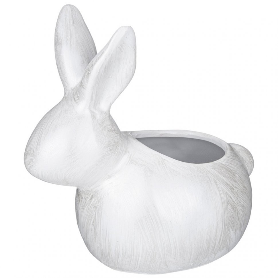 Кашпо декоративное "кролик", 16*15,5см, цвет: белый перламутр Lefard (169-806)