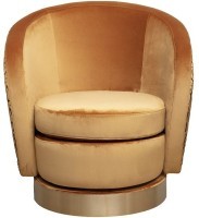 Кресло Napoli вращающееся, вельвет принт Velv ORANG+Latt ORANG 76*76*76см (TT-00011023)