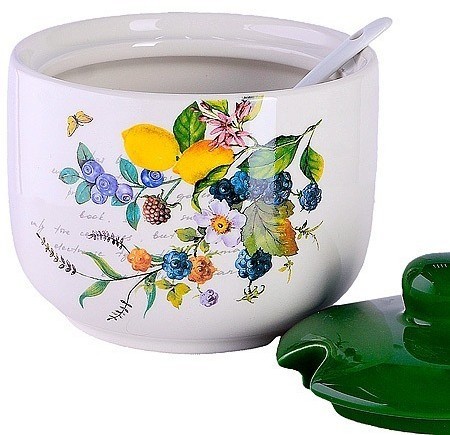 Сахарница с крышкой 520мл с ложкой 3пр Лесные ягоды с лимонами LORAINE (60149)