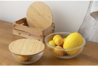 Чаша стеклянная с бамбуковой крышкой harmy, 3,5 л (75867)