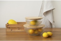 Чаша стеклянная с бамбуковой крышкой harmy, 3,5 л (75867)