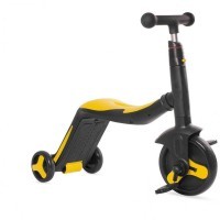 Детский самокат-беговел с музыкой 3в1 (самокат, беговел, велосипед) - FL-868 черно-желтый