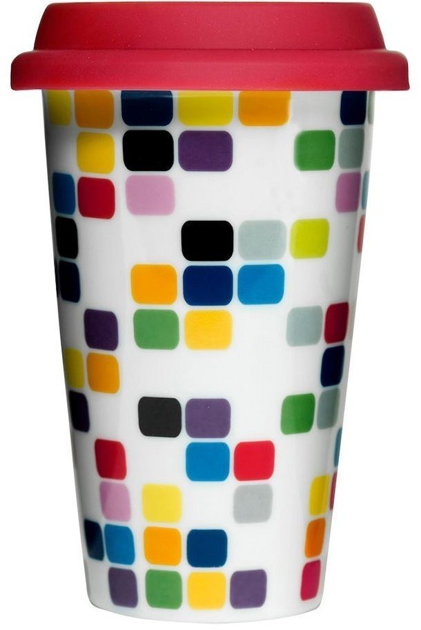 SagaForm Стакан с силиконовой крышкой "Pixel" Café 5015918