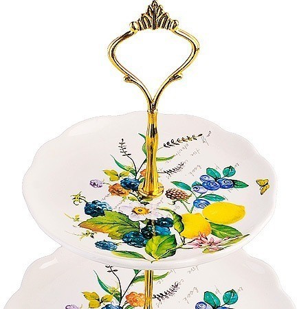 Конфетница 3-х ярусная Лесные ягоды с лимонами LORAINE (60155)