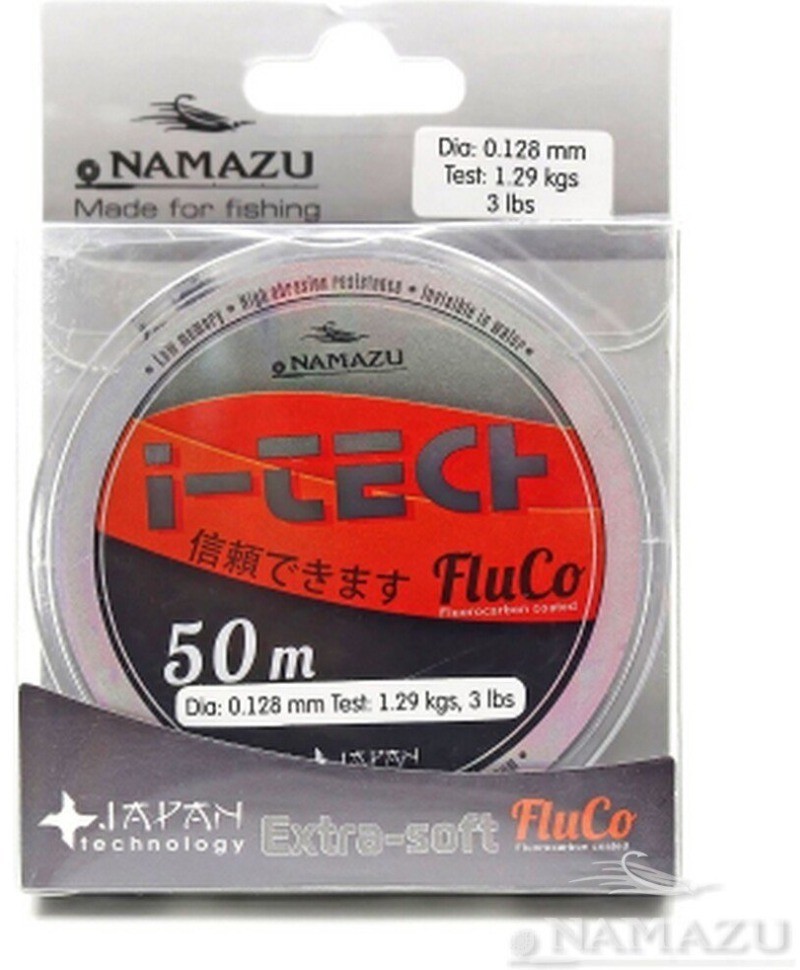 Леска Namazu I-Tech Fluco, 50 м, 0,128 мм, до 1,29 кг, прозрачная NIT50-0,128 (71042)