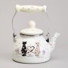 Чайник agness эмалированный со съемным фильтром из нжс серия "lavender cats", 1,1 л (943-071)