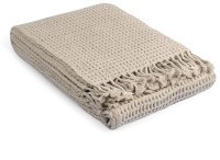 Плед из шерсти бежево-серого цвета из коллекции essential, 130х180 см (77084)