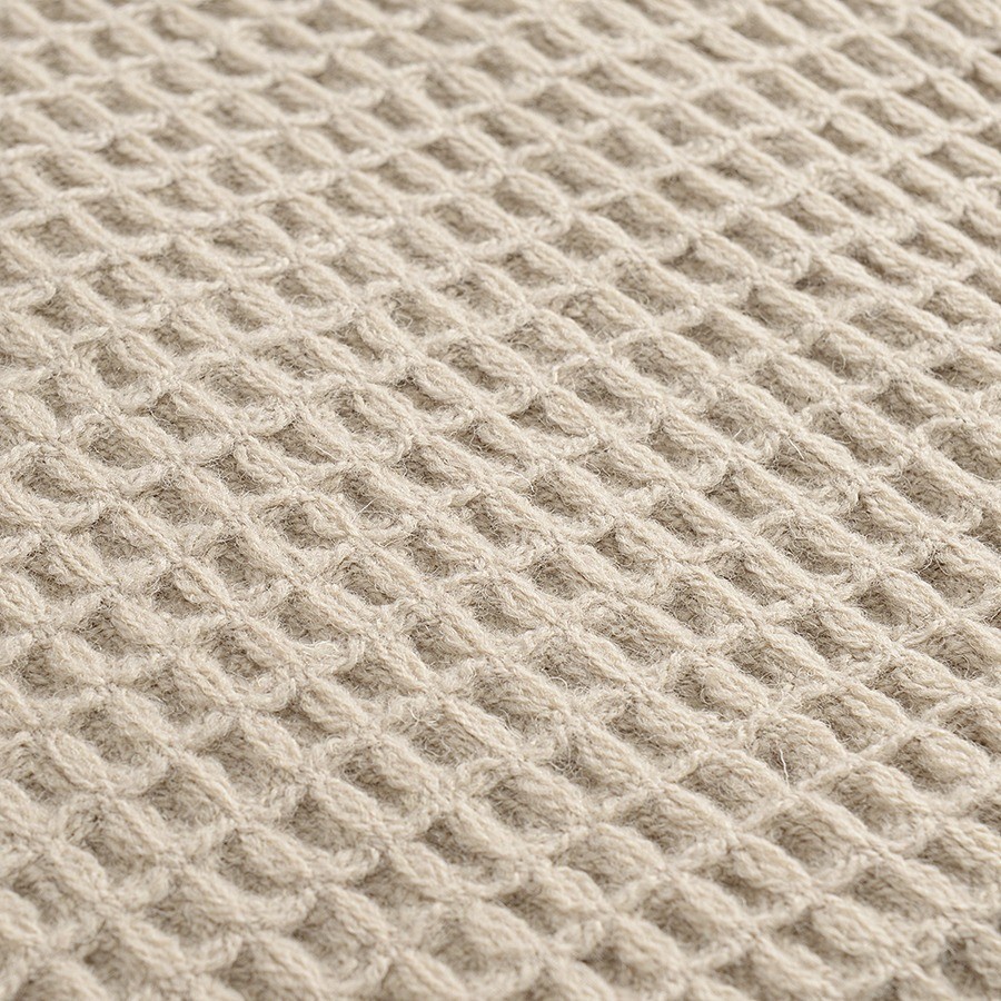 Плед из шерсти бежево-серого цвета из коллекции essential, 130х180 см (77084)