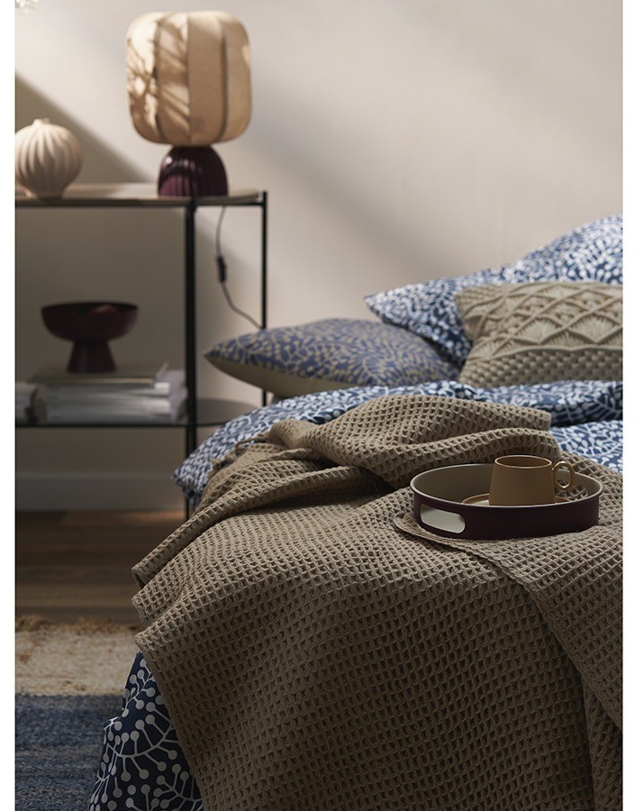 Плед из шерсти бежево-серого цвета из коллекции essential, 130х180 см (77084)