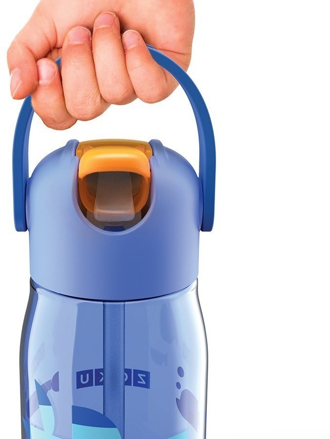 Бутылочка детская с силиконовой соломинкой 415 мл синяя (66309)