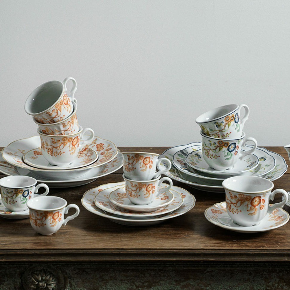 Тарелка LFLO032AC002205, фарфор, white, orange, LE COQ