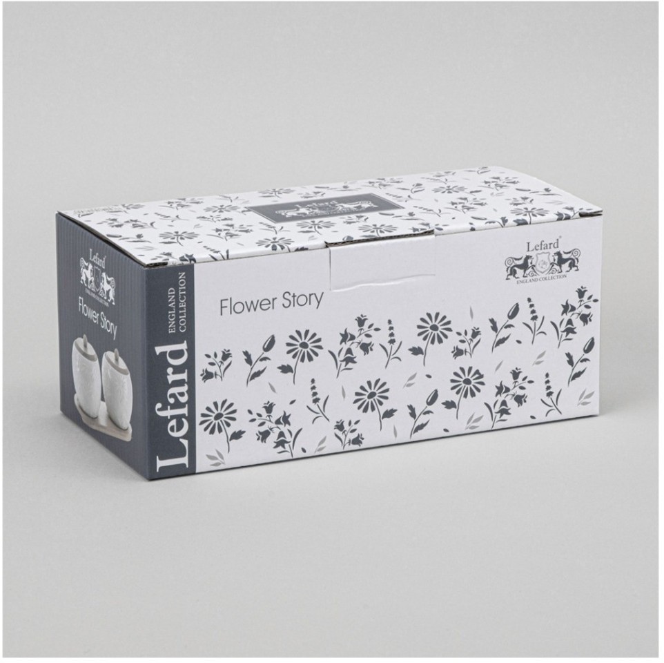 Набор банок lefard "flowers story" с дер. крышкой на дер. подставке 2 шт. 12*11 см 550 мл (474-247)