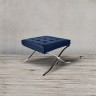 Пуф Барселона EC-010/YM371, нержавеющая сталь, кожа, royal blue, ROOMERS FURNITURE