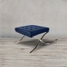 Пуф Барселона EC-010/YM371, нержавеющая сталь, кожа, royal blue, ROOMERS FURNITURE