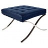 Пуф Барселона EC-010/YM371, нержавеющая сталь, кожа, royal blue, ROOMERS FURNITURE