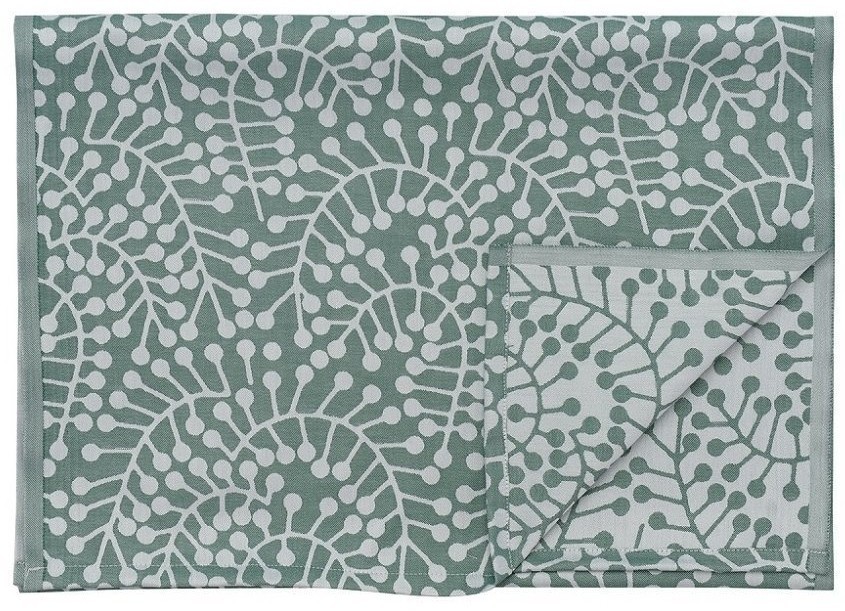 Дорожка из хлопка зеленого цвета с рисунком Спелая смородина, scandinavian touch, 53х150см (72138)