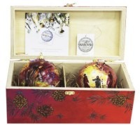 Новогодний набор на 2 шара Металлург 2 с кристаллами Swarovski (2244)