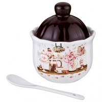 Сахарница &quot;coffee&quot; 10*10*12 см. 280мл. Agness (358-1328)