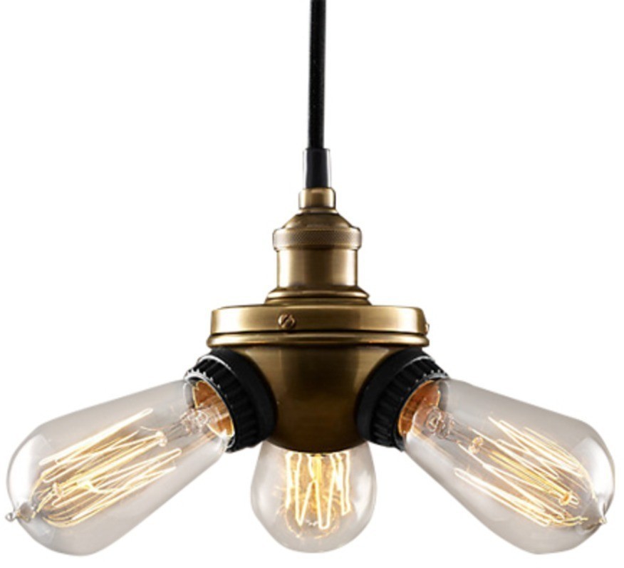 Светильник Делюкс Трипл DTL9118, металл, gold, RESTORATION HARDWARE