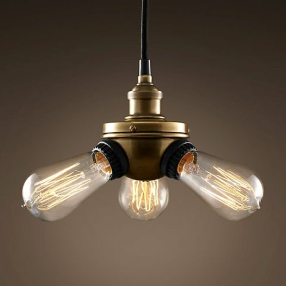 Светильник Делюкс Трипл DTL9118, металл, gold, RESTORATION HARDWARE