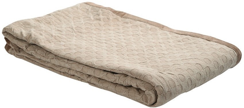 Покрывало из стираного хлопка бежевого цвета из коллекции essential, 230х250 см (65847)