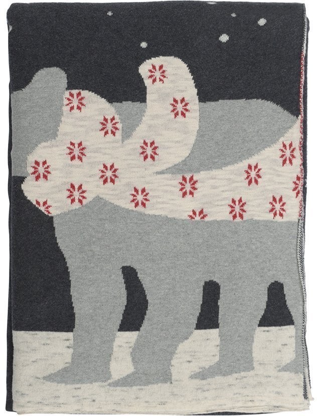 Плед из хлопка с новогодним рисунком polar bear из коллекции new year essential, 130х180 см (69743)