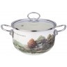 Кастрюля agness эмалированная со стеклянной крышкой серия "family house", 2,8 л диа. 20см (943-067)