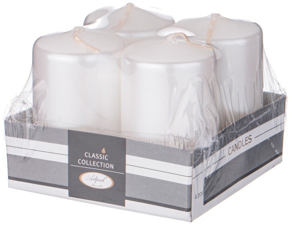 Набор свечей из 4 штук d4*7 см жемчужный (TT-00012848)