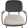 Стул с подлокотниками и контрастным кантом pea, велюр, темно-серый/бежевый (77105)