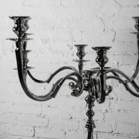 Подсвечник 3716, металл, Shiny Nickel, ROOMERS FURNITURE