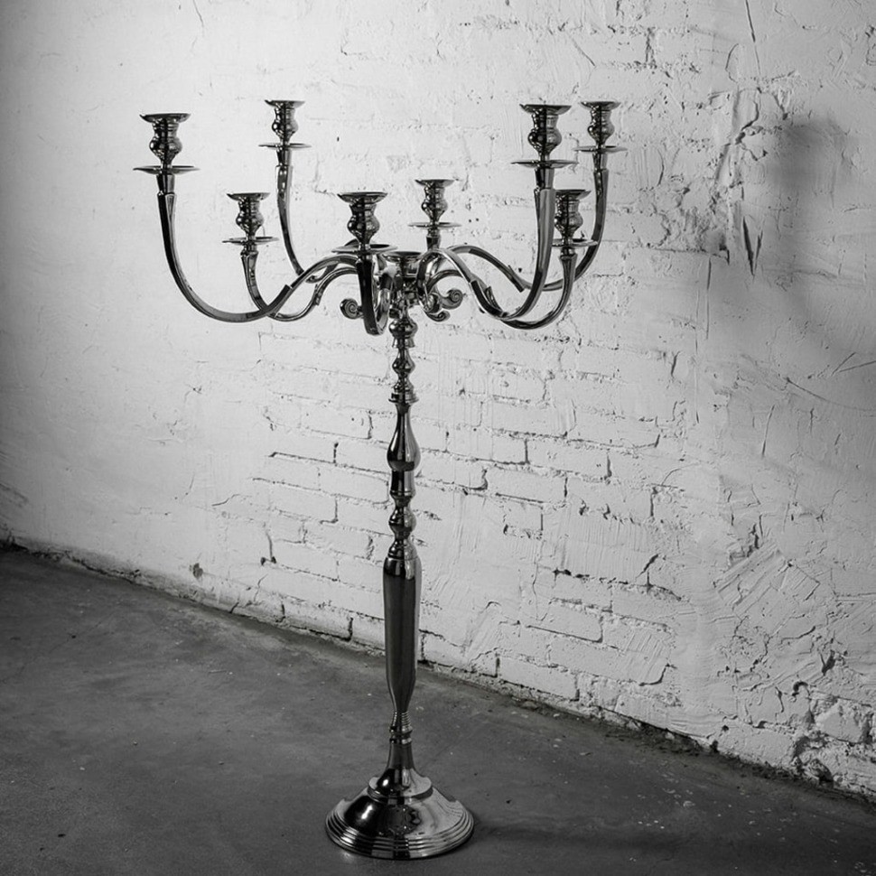 Подсвечник 3716, металл, Shiny Nickel, ROOMERS FURNITURE