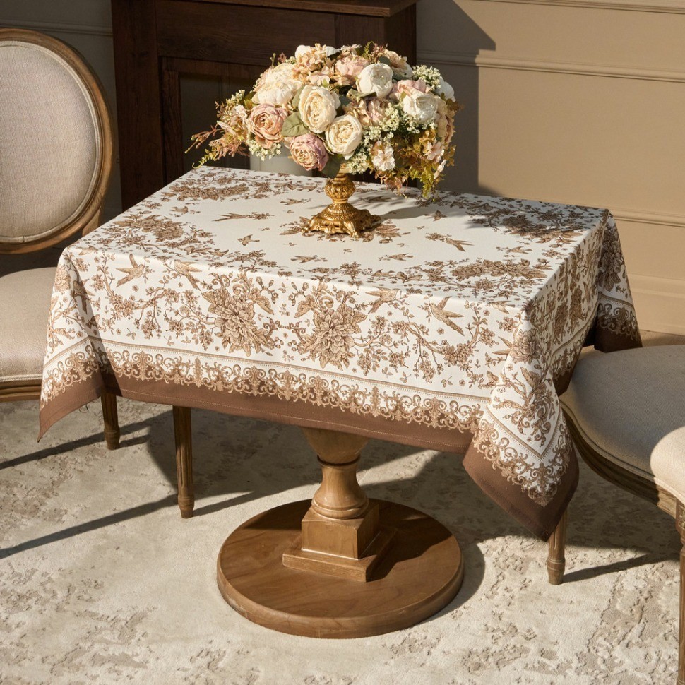 Скатерть " royal garden" 110х140см ,белый ,100% хлопок ,твил с пропиткой Lefard (850-754-20)