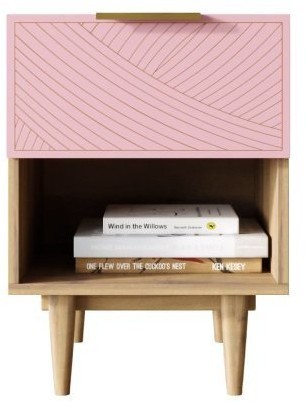 Тумбочка с верхним ящиком Line LN10/GR1/pink-ET