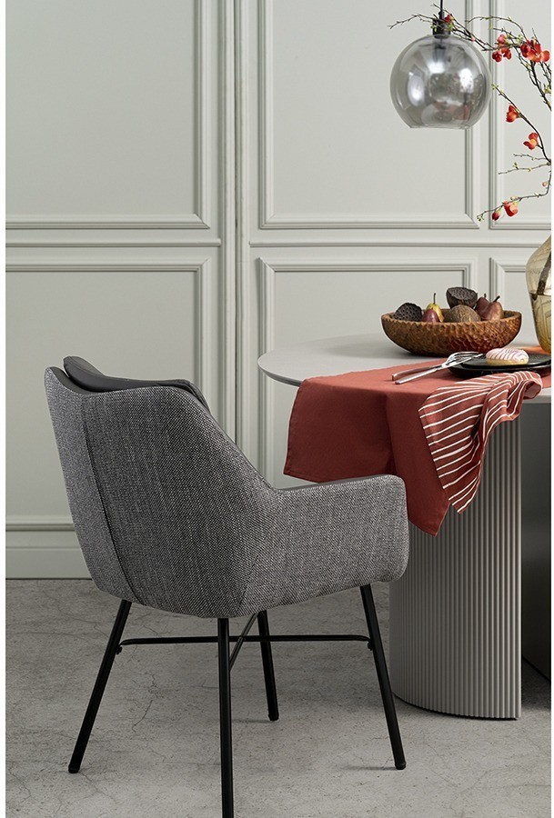 Стул allar, экокожа, рогожка, серый (75338)