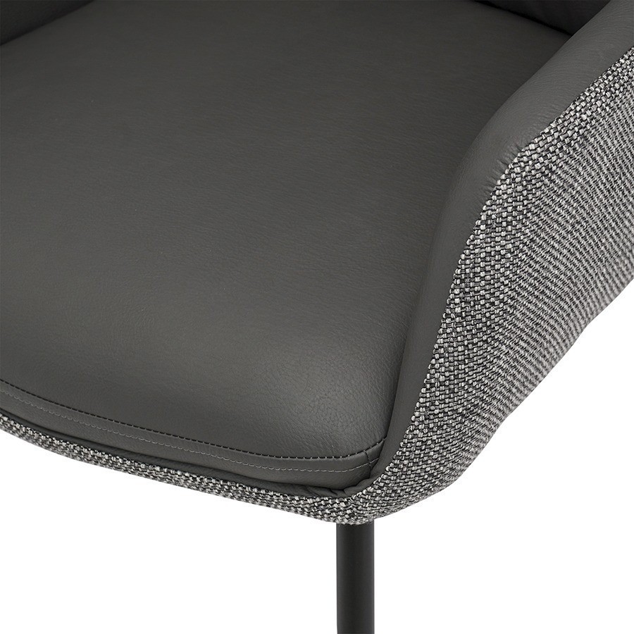 Стул allar, экокожа, рогожка, серый (75338)