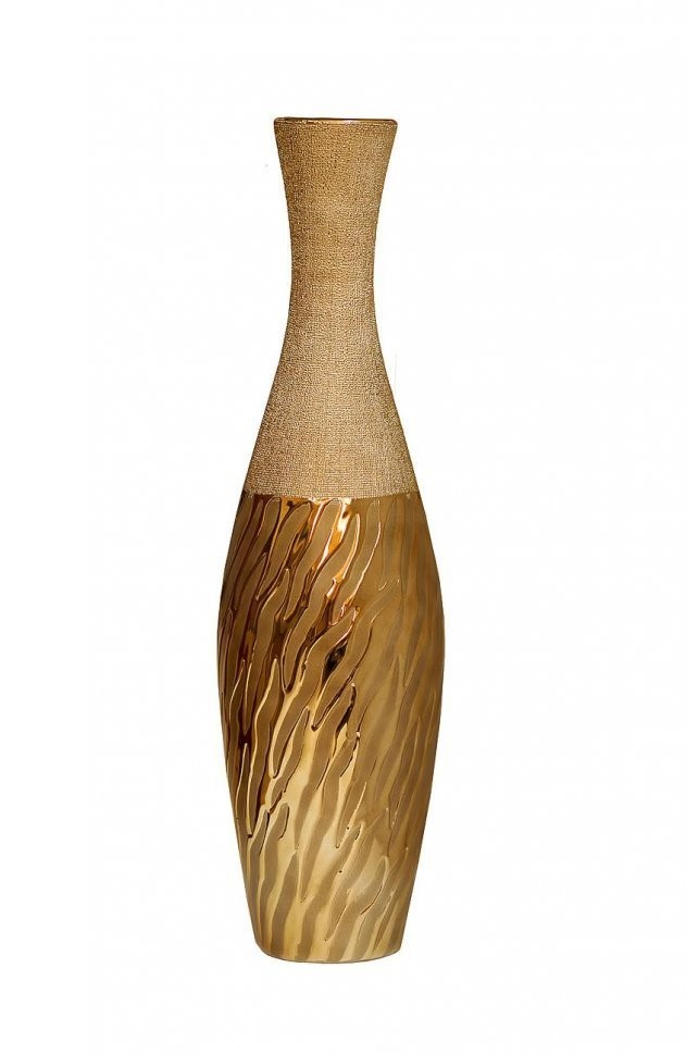 Ваза керамическая золотая 15,6х15,6х59 (TT-00000846)