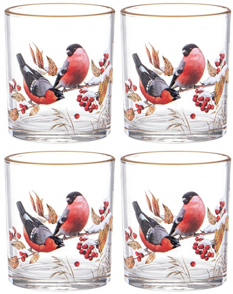Набор стаканов из 4-х шт. "снегири" 320 мл Lefard (887-445)
