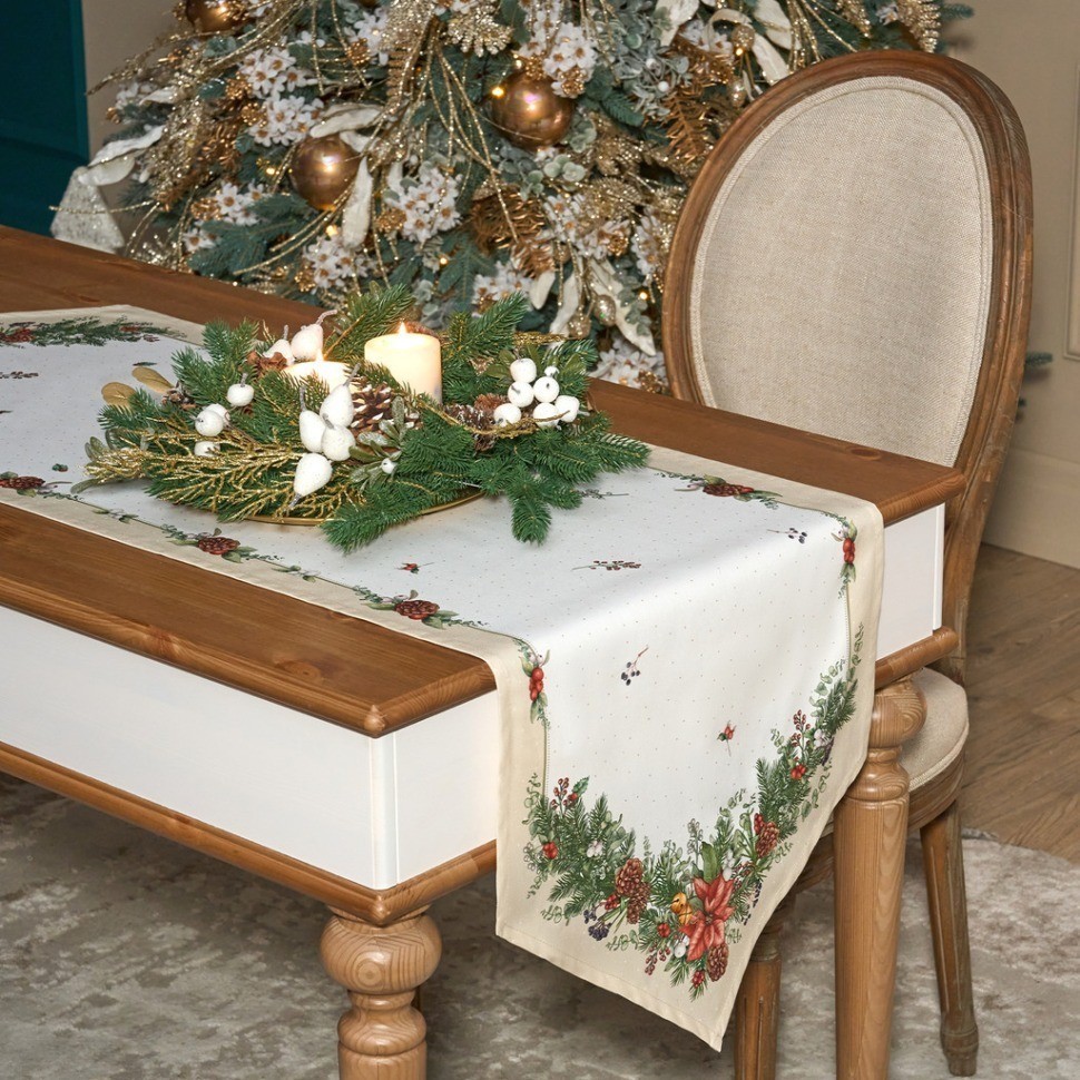 Дорожка на стол "celebration", 45х300см, бежевый, 100% хлопок,твил Lefard (850-734-33)