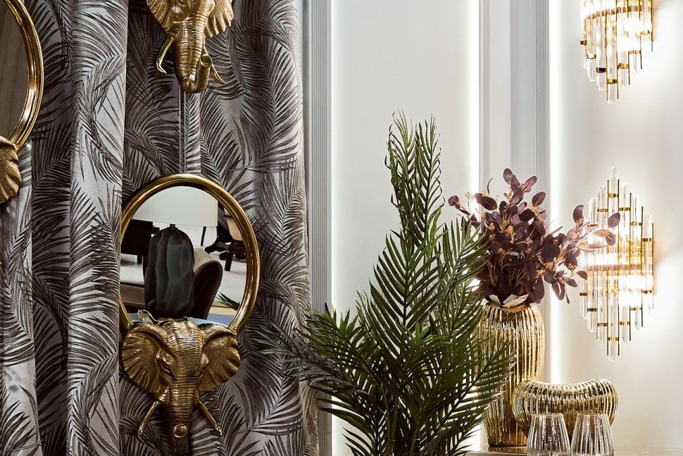 Зеркало декоративное "Голова слона" цвет золото 36*60см (TT-00008978)