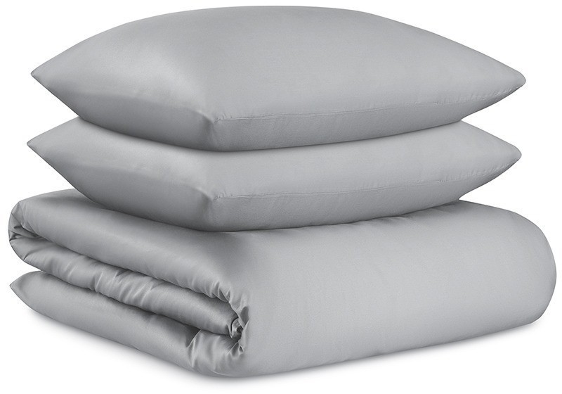 Комплект постельного белья из премиального сатина светло-серого цвета из коллекции essential, 200х22 (79823)