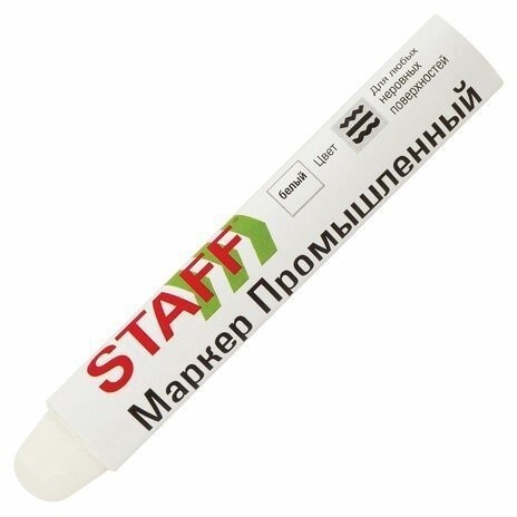 Маркер-краска белый для промышленной маркировки Staff ПМ-100 твердый 150813 (6) (86656)
