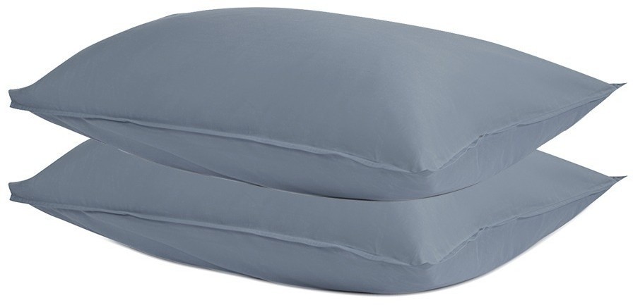 Набор из двух наволочек из сатина джинсово-синего цвета с брашинг-эффектом из коллекции essential, 50х70 см (76090)