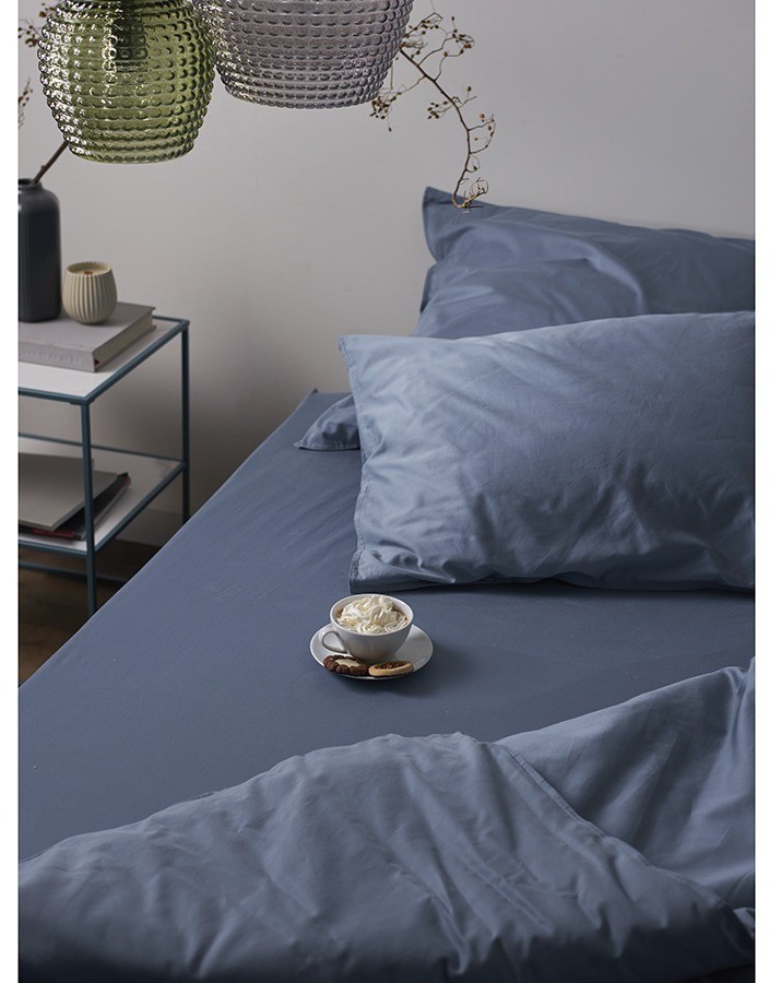 Набор из двух наволочек из сатина джинсово-синего цвета с брашинг-эффектом из коллекции essential, 50х70 см (76090)