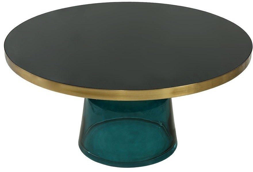 Столик кофейный odd, D75 см, черный/голубой (74266)