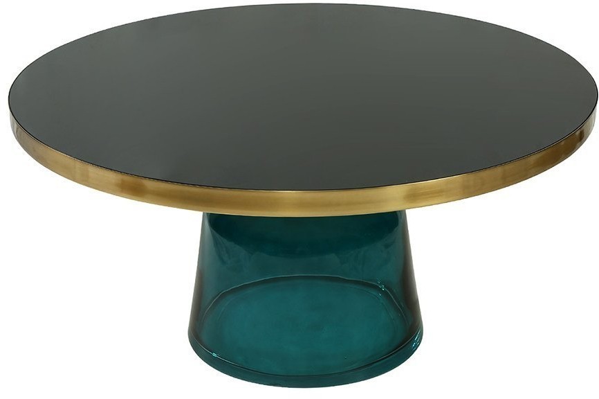Столик кофейный odd, D75 см, черный/голубой (74266)