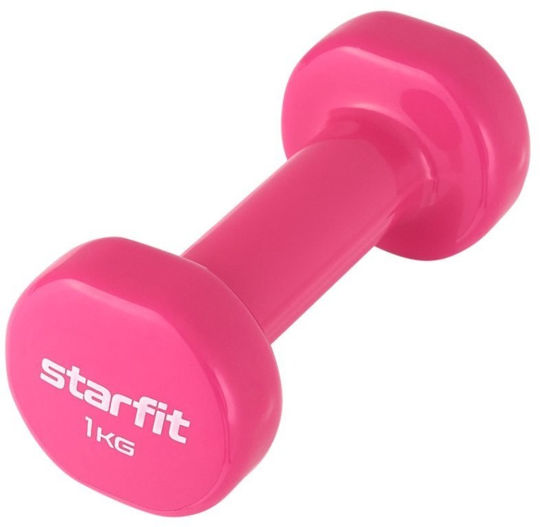 Гантель виниловая STARFIT DB-101 1 кг, розовый (2103568)